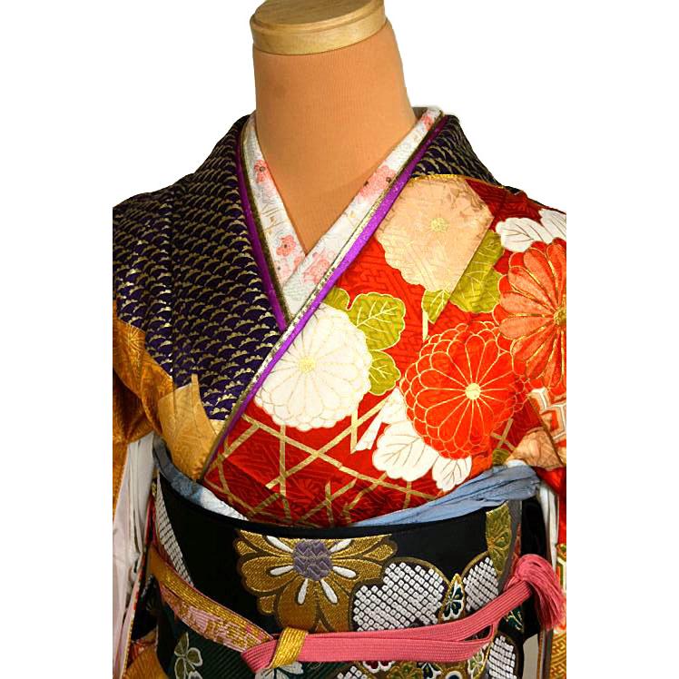 振袖 中古 着物 送料無料 最高峰 美品 金彩 本金箔 金駒シシュウ 