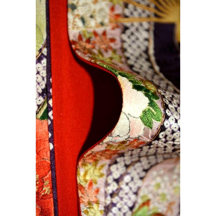 振袖 中古 着物 送料無料 最高峰 美品 創業460年・千總 金彩 扇面花文