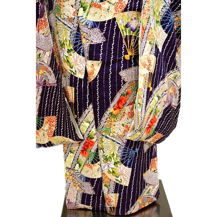 振袖 中古 着物 送料無料 最高峰 美品 創業460年・千總 金彩 扇面花文