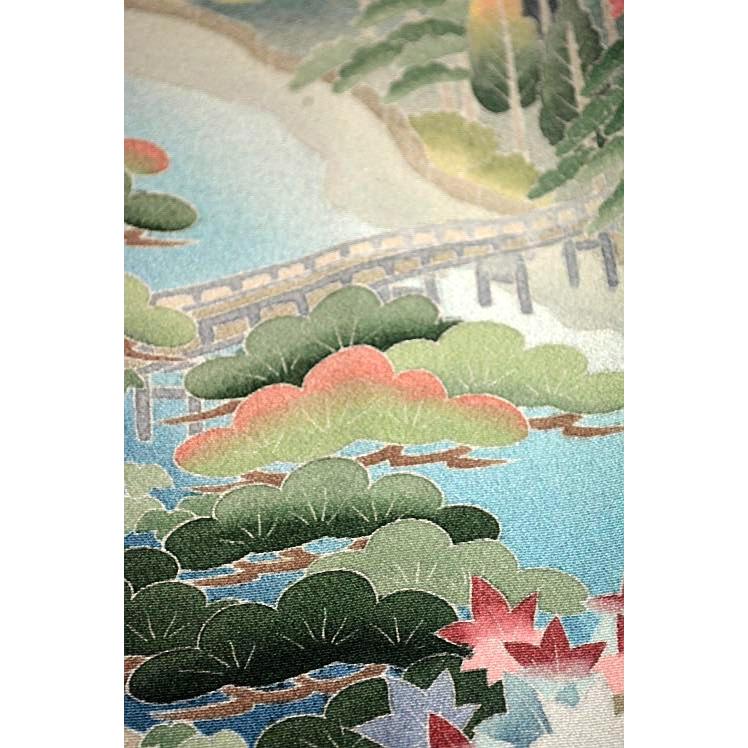 黒留袖 中古 着物 送料無料 最高峰 未使用品 十日町友禅作家・阿部佳雪 山水風景文 比翼付 身丈162.5ｃｍ 裄丈64ｃｍ 正絹 結婚式_13
