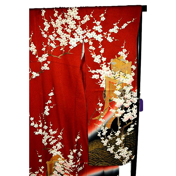 振袖 中古 着物 送料無料 最高級 新品同様 暈し染め 金彩 金駒シシュウ