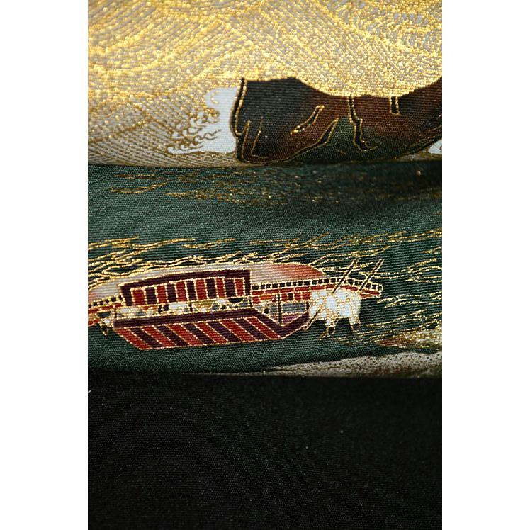 黒留袖 中古 着物 送料無料 最高峰 新品同様 京友禅作家・松尾光琳 本金箔 三船祭 比翼付き 身丈164cm 裄66cm 正絹 結婚式_17