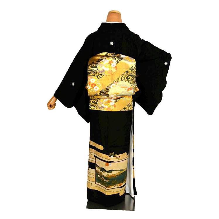 黒留袖 中古 着物 送料無料 最高峰 新品同様 京友禅作家・松尾光琳 本金箔 三船祭 比翼付き 身丈164cm 裄66cm 正絹 結婚式_4