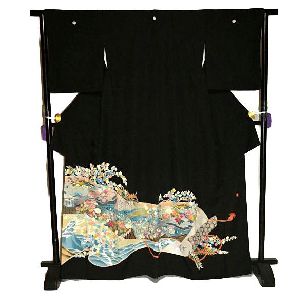 黒留袖 中古 着物 送料無料 最高峰 美品 本場加賀友禅作家 藤島信二 