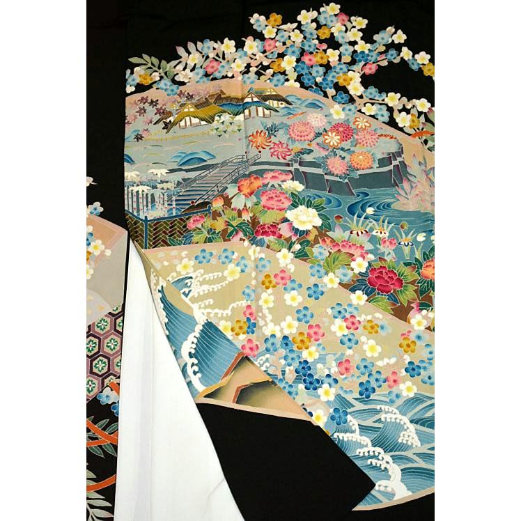 黒留袖 中古 着物 送料無料 最高峰 美品 本場加賀友禅作家 藤島信二