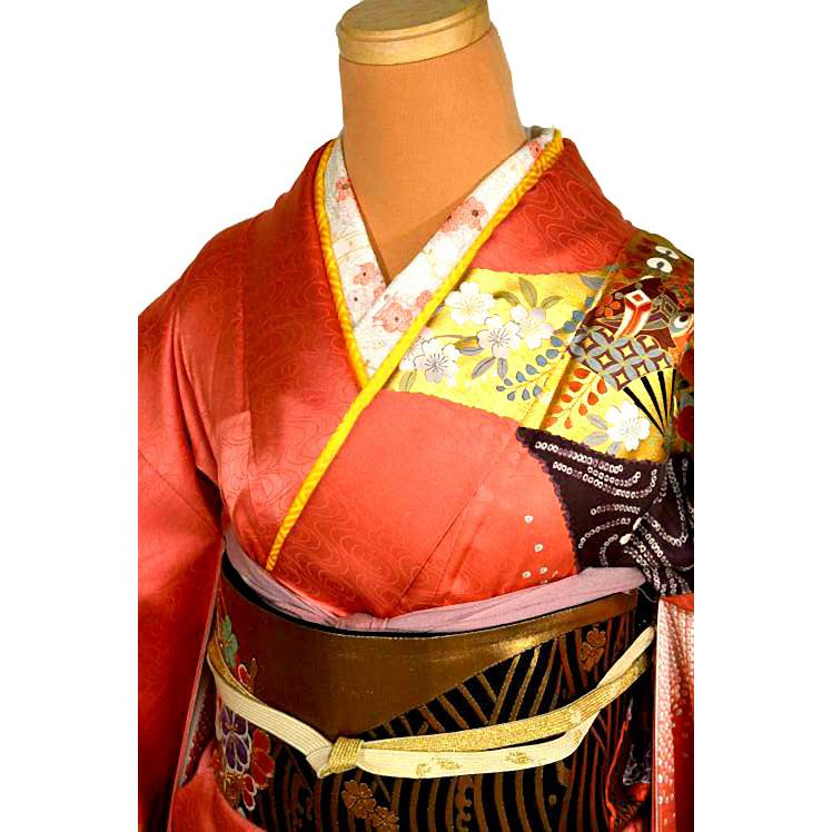 振袖 中古 着物 送料無料 最高級 新品同様 金駒シシュウ 金彩 本金箔
