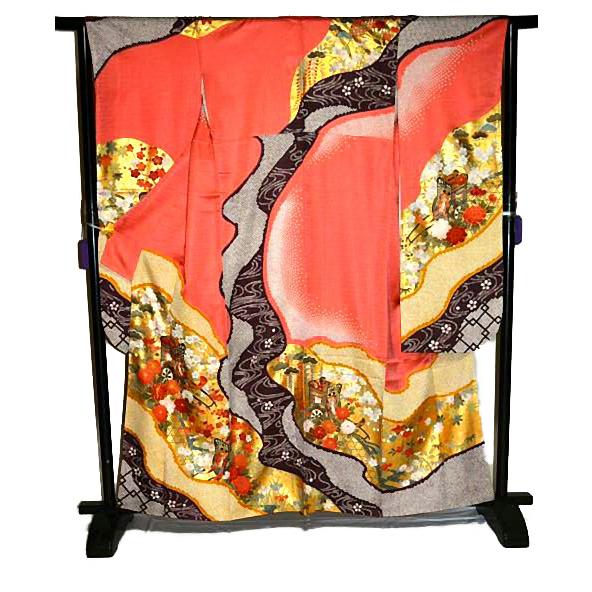 振袖 中古 着物 送料無料 最高級 新品同様 金駒シシュウ 金彩 本金箔