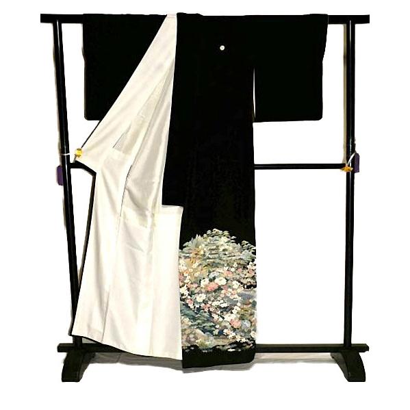 黒留袖 中古 着物 送料無料 最高峰 本場加賀友禅作家 佐藤潤 弘前城