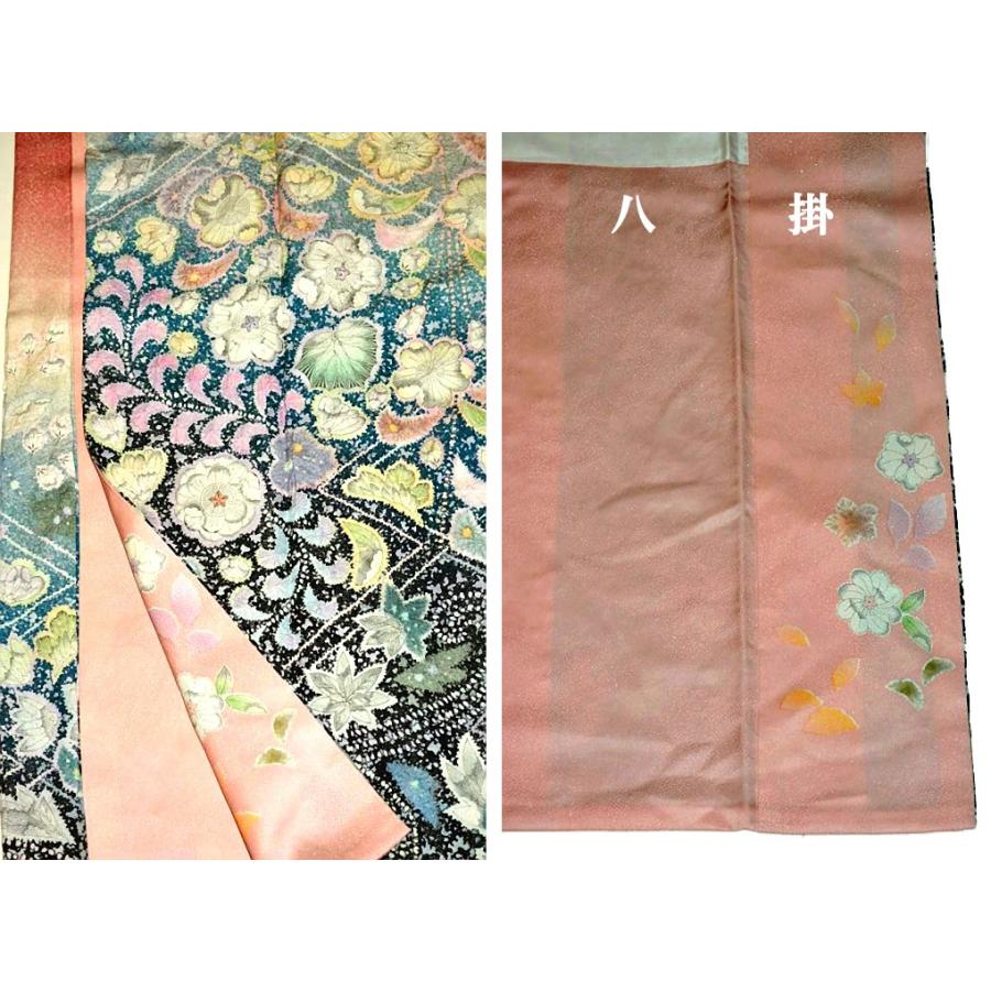 振袖 中古 着物 送料無料 最高峰 新品同様 暈し染め 辻が花 花柄 絞り