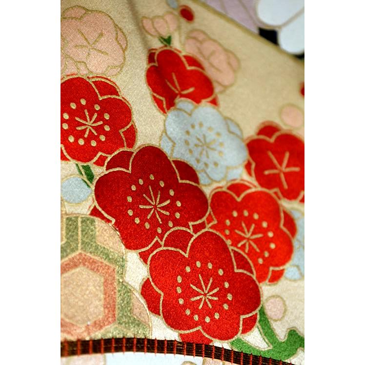 振袖 中古 着物 送料無料 最高峰 美品 金彩 金駒シシュウ 扇面吉祥花文 
