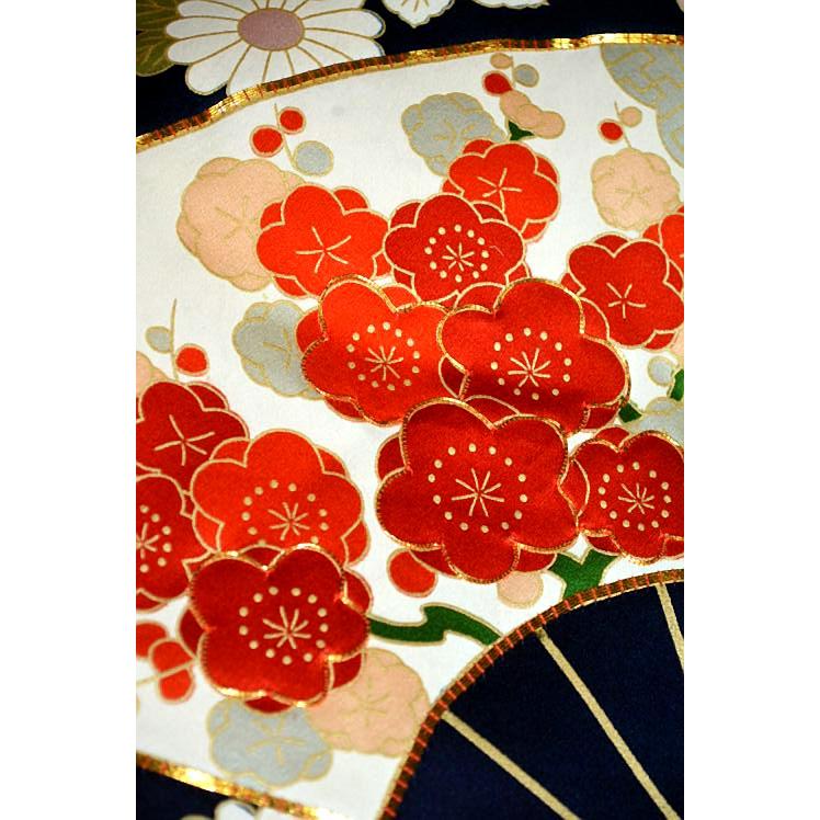 振袖 中古 着物 送料無料 最高峰 美品 金彩 金駒シシュウ 扇面吉祥花文 