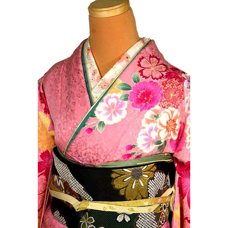 振袖 中古 着物 送料無料 最高峰 新品同様 暈し染め 金彩 金駒