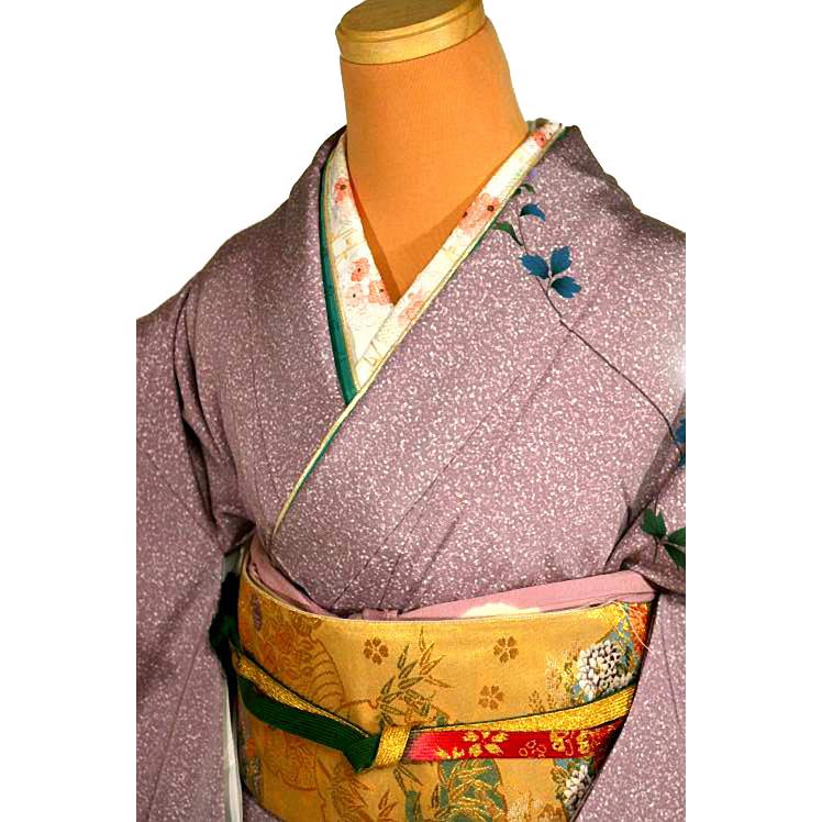 訪問着 中古 着物 送料無料 最高級 新品同様 たたき染め 手描き ラメ 