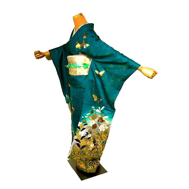 振袖 中古 着物 最高峰 新品同様 暈し染め 金彩 本金箔 金通し地 観世