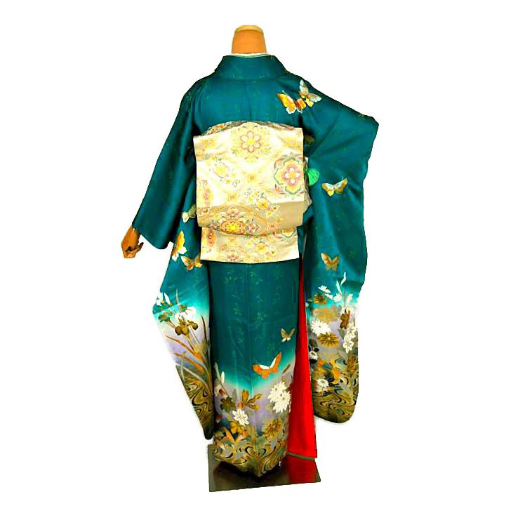 振袖 中古 着物 最高峰 新品同様 暈し染め 金彩 本金箔 金通し地 観世
