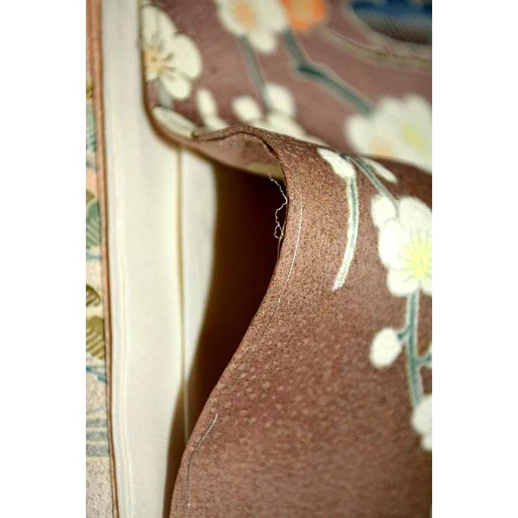 色留袖 中古 着物 最高峰 未使用品 名門上野家 四代目 上野真 二代目 上野為二 笹松梅風景 3つ紋 比翼付き 身丈身丈167cm 裄66cm_10
