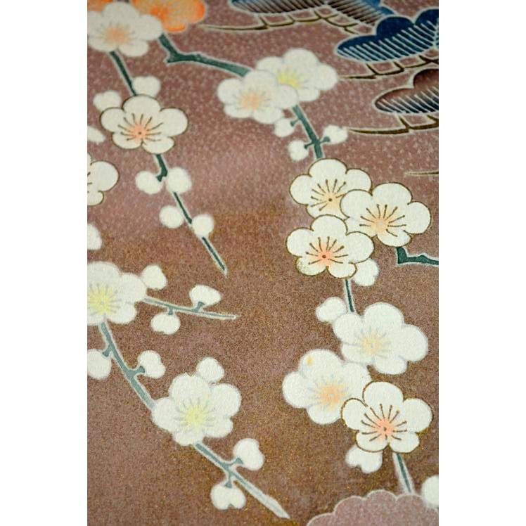 色留袖 中古 着物 最高峰 未使用品 名門上野家 四代目 上野真 二代目 上野為二 笹松梅風景 3つ紋 比翼付き 身丈身丈167cm 裄66cm_11