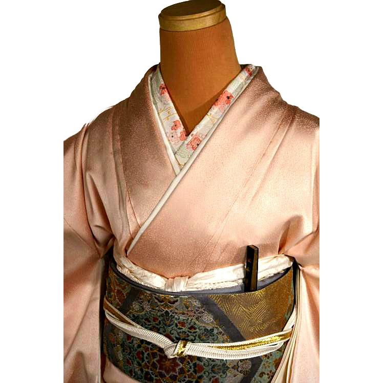 色留袖 中古 着物 最高峰 未使用品 名門上野家 四代目 上野真 二代目 上野為二 笹松梅風景 3つ紋 比翼付き 身丈身丈167cm 裄66cm_1