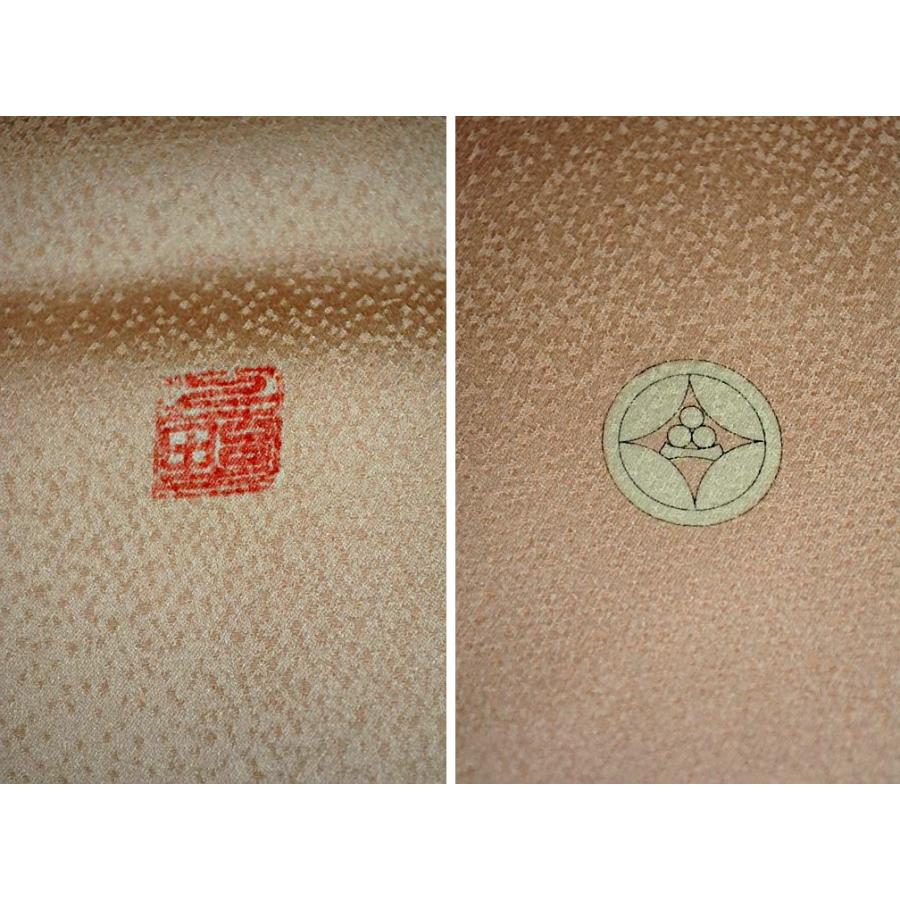 色留袖 中古 着物 最高峰 未使用品 名門上野家 四代目 上野真 二代目 上野為二 笹松梅風景 3つ紋 比翼付き 身丈身丈167cm 裄66cm_20
