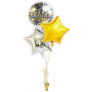 おめでとう 合格祝い 栄転 長寿 昇進 お祝い 贈り物 バルーンギフト バルーン電報 Cgトゥインクール ダズル金銀スター3バルーンセット 139f4 Cg バルーン電報ギフト専門店 Wac Up 通販 Yahoo ショッピング