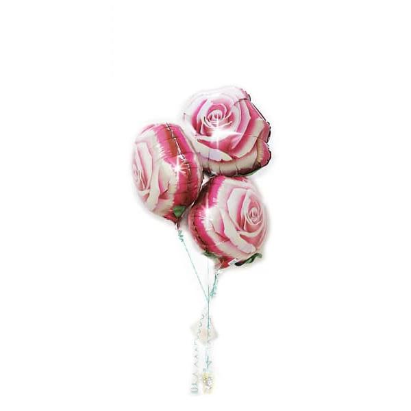 バルーン ローズ 薔薇 ギフト ブーケ 電報 祝電 バルーン電報 おしゃれ 結婚祝い お祝い プレゼント NMロマンティックローズ【ピンク】オンリー3バルーンセット | 