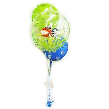暑中見舞い 残暑見舞い バルーン電報 風流金魚キャリコ ドット３バルーンセット Nmkingyo バルーン電報ギフト専門店 Wac Up 通販 Yahoo ショッピング
