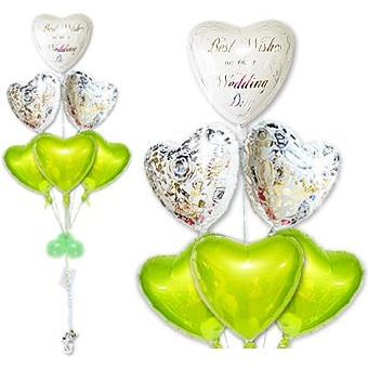 バルーン電報 安い 結婚式 ギフト 結婚祝エレガント ライムグリーン６バルーン Wdelegantsilvergreen6b バルーン電報ギフト専門店 Wac Up 通販 Yahoo ショッピング