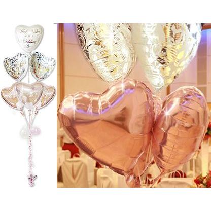 祝電 バルーン ブーケ お祝い 風船 電報 結婚式 可愛らしさ 清楚さ ウェディング ハート おしゃれ 披露宴 バルーンギフト 結婚祝エレガントピンク６バルーン