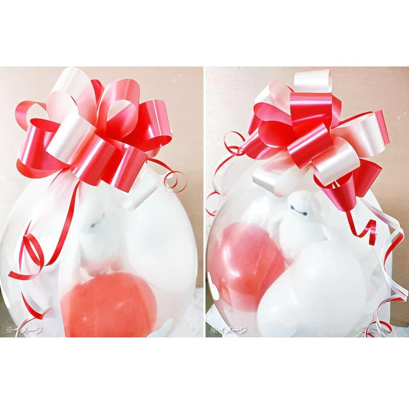 ベイマックス 結婚式 電報 ぬいぐるみ バルーン プレゼント 贈り物 誕生日 入学 卒業 合格 ぬいぐるみバルーンラッピング ベイマックスビーンズ＜赤白ハート＞ | ベイマックス | 02