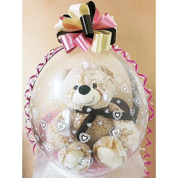 結婚式 バルーン電報 記念日 誕生日 プレゼント 出産祝い 入学 卒業 入園 祝い テディベア ぬいぐるみバルーンラッピング くまのマックス