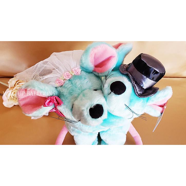 トラ うし ねずみ 犬 シュナウザー キャバリア 電報 結婚式 ぬいぐるみ ペア ぬいぐるみバルーンラッピング 選べるペア＆キス動物ウェディング