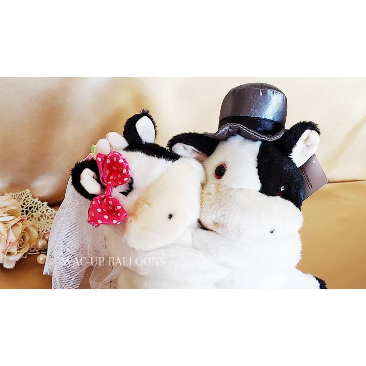 トラ うし ねずみ 犬 シュナウザー キャバリア 電報 結婚式 ぬいぐるみ ペア ぬいぐるみバルーンラッピング 選べるペア＆キス動物ウェディング