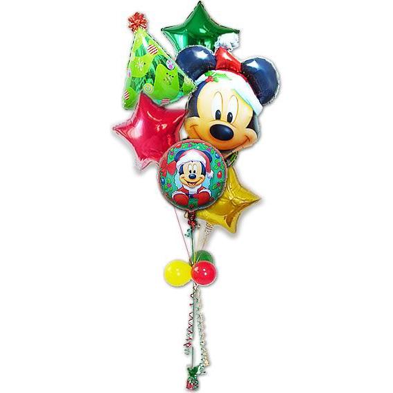 ミッキー　ディズニー　クリスマスバルーン　クリスマスプレゼント　サンタ　ギフト　XMミッキーサンタ６バルーンセット | ミッキー＆フレンズ