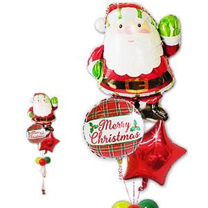 サンタ　クリスマス　プレゼント　バルーン　装飾　 XMチェック ハイ!サンタ3バルーンセット（160-2）｜wac-up