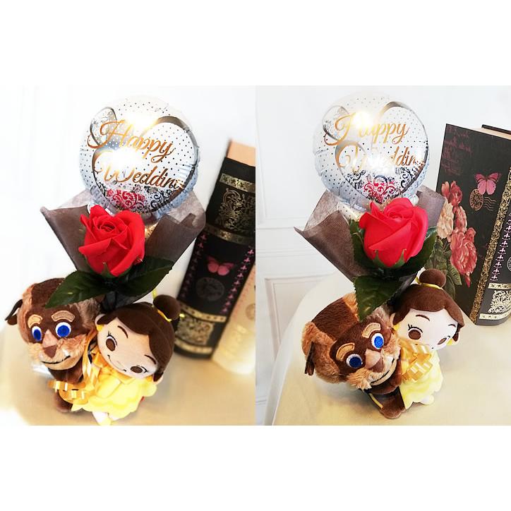 ベル ビースト 結婚式 バルーン電報 祝電 格安 花束 フラワー ディズニー 結婚祝ウェディングレース ミニバルーン 赤バラ ソープフラワー付美女と野獣ペア Ytdpbc1rwr バルーン電報ギフト専門店 Wac Up 通販 Yahoo ショッピング