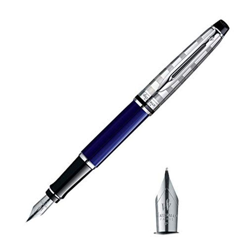 独特な 万年筆 WATERMAN ウォーターマン エキスパート2019 細字 F ダークブルー デラックス 色鉛筆