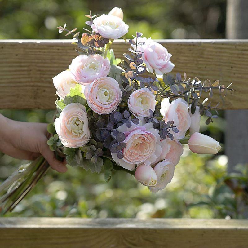 Willingyou 造花 花束 枯れない 美しいまま ずっと飾れる 世話水やり不要 シルク製 自由にアレンジメント可 ラナンキュラス 淡ピ Ebfqxeq19b Liliorg In