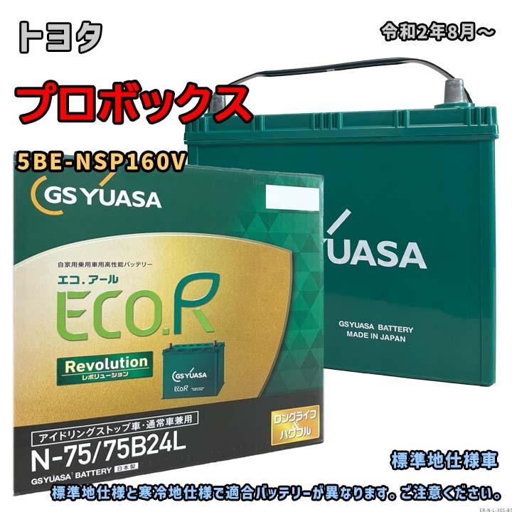 ECO.R バッテリー GSユアサ ER-N-75/75B24L トヨタ プロボックス 5BE