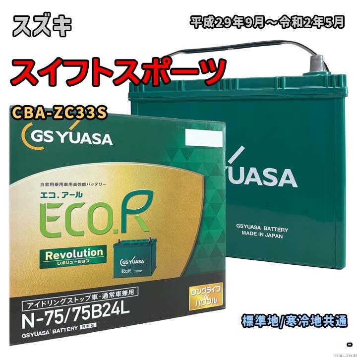 ECO.R バッテリー GSユアサ ER-N-75/75B24L スズキ スイフトスポーツ