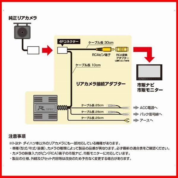 バックカメラ変換アダプター トヨタ シエンタ NCP81/NCP85 平成25年9月-平成27年6月 データシステム RCA003T｜wacomjapan｜03