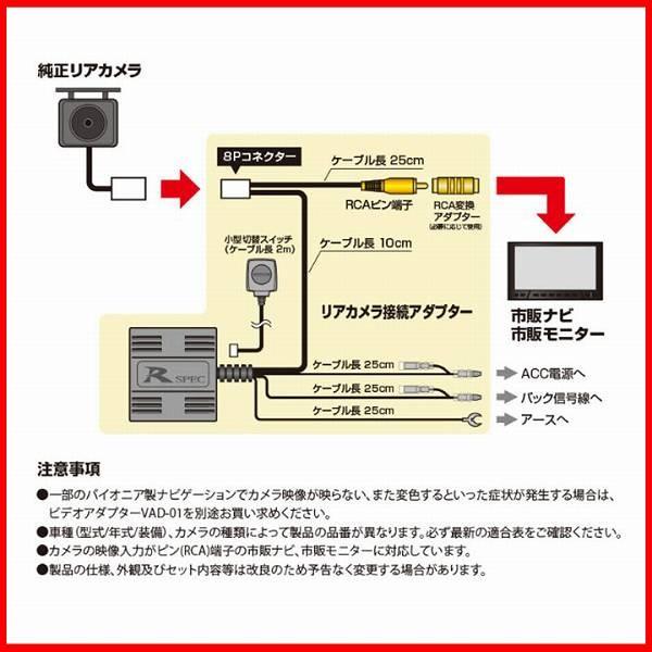 バックカメラ変換アダプター ホンダ ヴェゼル RU1/RU2 平成25年12月- データシステム RCA018H｜wacomjapan｜03