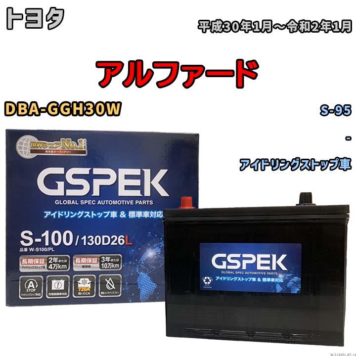 デルコア バッテリー トヨタ アルファード DBA-GGH30W 平成30年1