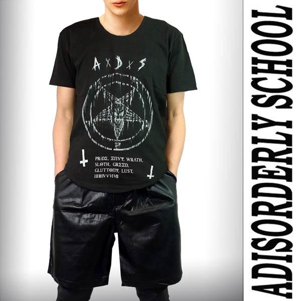 A Disorderly School オールドスクール,スラッシュメタルな雰囲気をもつ、S.D.SデザインTシャツ,ロック ファッション,ロックtシャツ,パンク ロック ファッション｜wad-shop