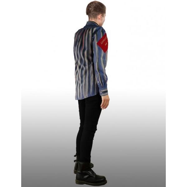 LOW LIFE(ローライフ)アナーキーシャツ ブルー ハンドメイド シャツ