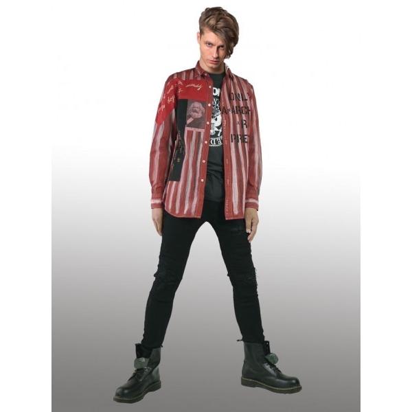 LOW LIFE(ローライフ)アナーキーシャツ レッド ハンドメイド シャツ