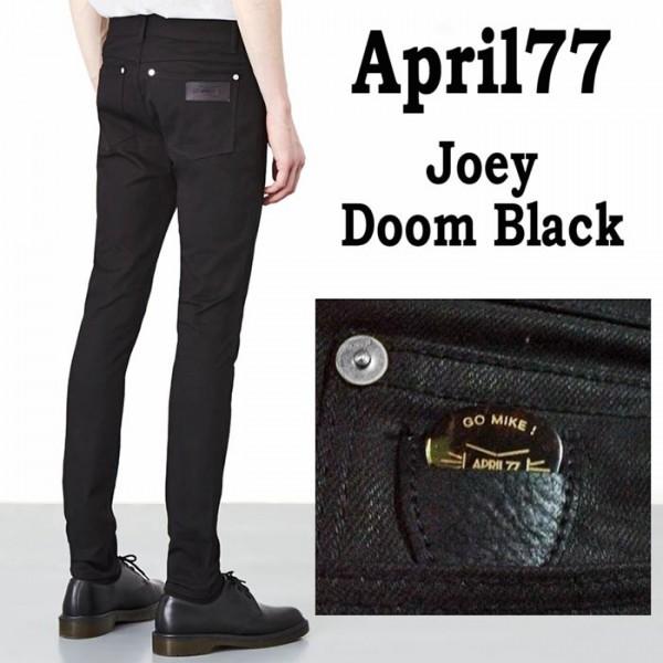 april77 joey doom black エイプリル77 スキニー ジーンズ デニム  黒 ブラック スキニーパンツ 送料無料｜wad-shop