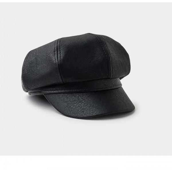 キャスケット puレザー ハンチング ブラック 帽子 メンズ キャップ