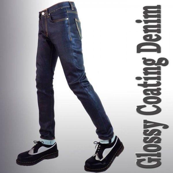 インディゴ生デニムに光沢コーティングのスキニージーンズ スキニー デニム メンズ スキニー ジーンズ スキニー メンズ スキニー パンツ Coating Indigo ストリート ロックファッションwad 通販 Yahoo ショッピング