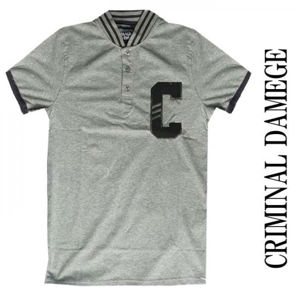 London発criminal Damage クリミナル ダメージ ｔシャツ メンズｔシャツ ロックフェス ストリート Polo ティーシャツ ロック Criminal Tee Gray ストリート ロックファッションwad 通販 Yahoo ショッピング
