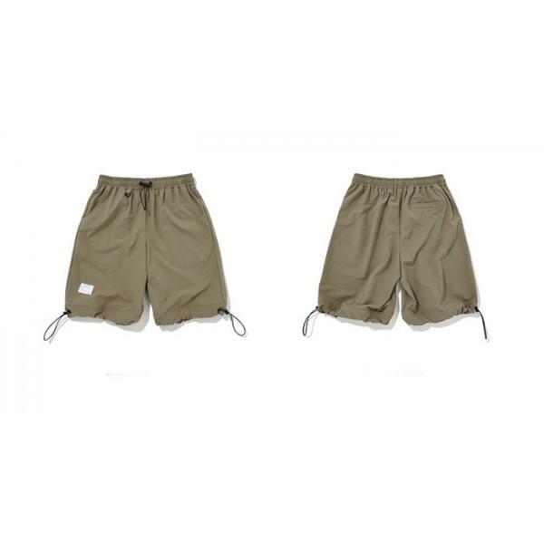 Dezznディズーン ハーフパンツ 短パン ショートパンツ すそ調整 カーキ